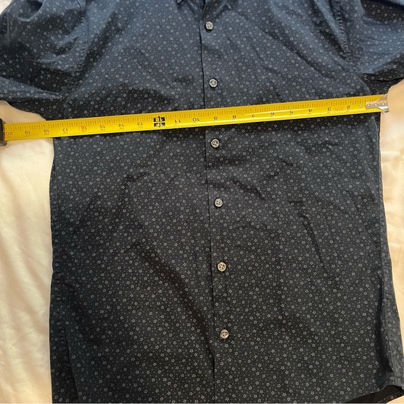 Abercrombie & Fitch Men’s Button Down Super Slim Stretch XS Navy Blue Pattern - Picture 9 of 10